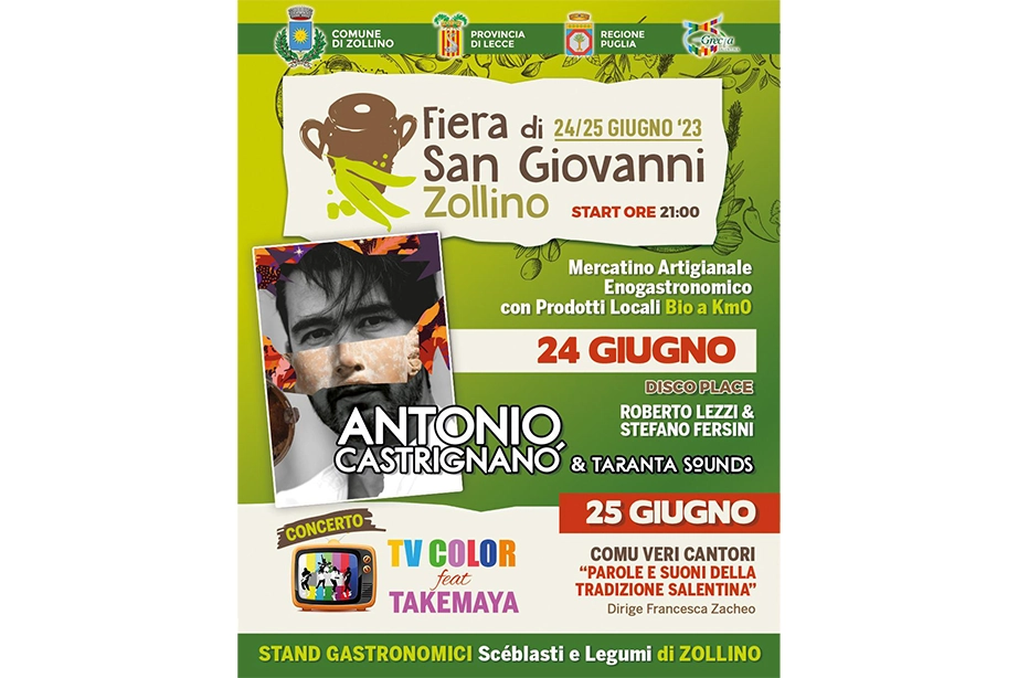 Ritorna anche quest’anno l’atteso evento estivo della tradizionale Fiera di San Giovanni che si terrà in Piazza S. Pietro proseguendo in via Vito Chiga.
